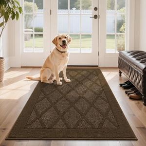 COSY HOMEER Non-Slip Door Mat 36"x60",Entryway Rugs Low Profile,Dark Brown