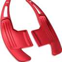 Steering Wheel Shift Paddle Extended Shifter Trim Cover for Ford Mustang 2015 2016 2017 2018 2019 2020 2021 2022 2023 Interior Decoration Accessories Aluminum Alloy (Red 2PCS)