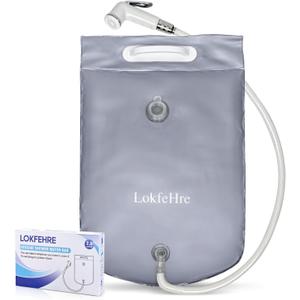 Bedside Shower Water Bag - 2.5 GL Portable Water Shower Bag For Hair Washing In Bed. Use with Inflatable Shampoo Basin, Inflatable Hair Washing Basin, Inflatable Bathtub For Elderly (Silver)