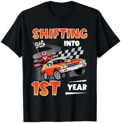 Shifting into 2st Years Racing Car Birthday 2 Year Old T-Shirt Kids 2Y