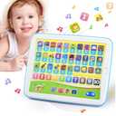 PLAY Bilingual Spanish & English Learning Toys for Toddlers 1-3, Kids Interactive Learning Tablet, Childrens Alphabet ABC/Words/Numbers/Colors Learning Pad, Education Toy for Babies 24 Month+