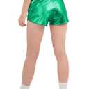 BOOPH Girls Metallic Shorts Sparkle Dance Outfits Shiny Hot Pants Athletic Shorts for Girls Green 8-9 Years (Green)