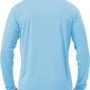 Roadbox Mens UPF 50+ UV Sun Protection Shirts Outdoor Long Sleeve SPF Rash Guard for Fishing Hiking Swimming Running, Blue Large