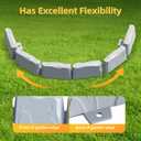 8Pcs Landscape Edging(12 FT) 24 Spikes - Faux Stone Edging Border for Garden, Flower Beds, Lawn & Pathways | 12ft L x3in H | Faux Stone Edging for Landscaping Outdoor (Grey)