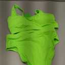 Tempt Me Women Two Piece Scoop Neck Bikini Crop Top Swimsuit Sporty High Waisted Bathing Suit (X-Small, Neon Green)