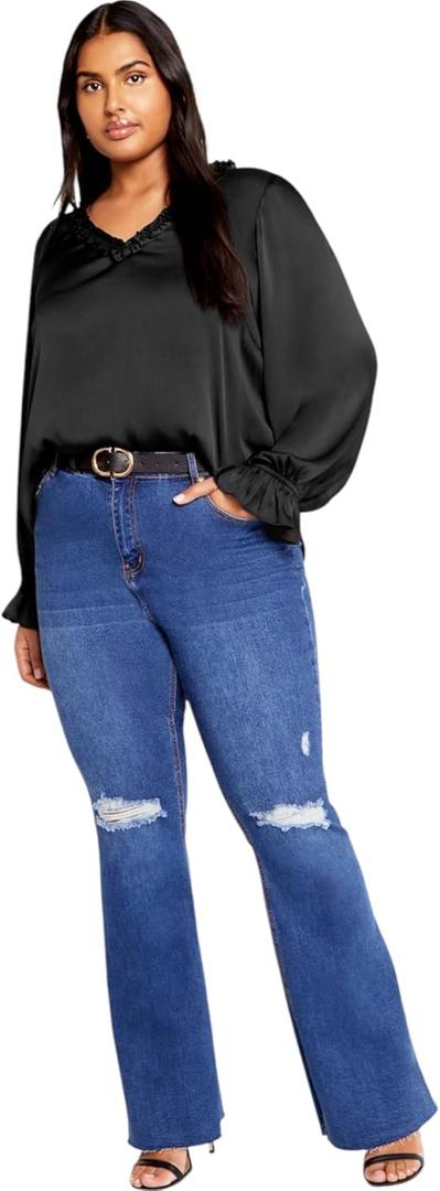 CITY CHIC Plus Size Top, Maia Top (Black, Size: 22 Plus)