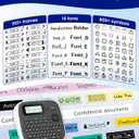 Label Maker Machine with Tape, Label Maker Waterproof Labels 12mm, D210s Laminated Labeler Machine, Multi Icons Borders & One-Touch Keys, Labelmaker for Home Use/School Office Supplies