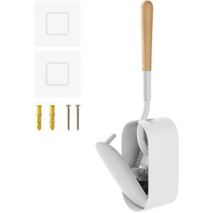 Toilet Cleaner Brush, Diveotree Toilet Brush and Holder for Dead Corner Cleaning, Wall Mounted Toilet Bowl Brush for Bathroom Decor, Toilet Scrubber Brush for Home/Hotel (White, Round-1pack)