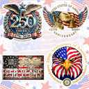 10 x 4 pcs 250th Anniversary USA Car Decal Sticker,1776-2026 Patriotic Vinyl Sticker,American Independence Bumper Sticker for Car Truck Window Laptop, 4th of July Patriotic Decor