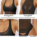 Sexy Mesh Sheer Tops for Women See Through High Neck Low Cut Scoop Back Slim Fitted Tank Mesh Shirt Going Out Tops (M)