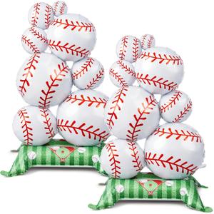 Soulchen 2 Pcs 3.5 ft Giant Self Standing Baseball Foil Balloons for Baseball Birthday Party Decoration Team Celebration Decor Backyard BBQ Sports Themed Party Supplies