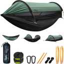 Camping Hammock Tent with Mosquito Net and Sunshade, Extra Large for 2 Person, Lightweight Hanging Hammocks Tree Straps, Bivvy Ground Tent for Outside, Hiking, and Travel