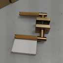 Asidrama 4 Pack Champagne Bronze Privacy Door Handles, Door Lever with Door Knobs Indoor for Bedroom or Bathroom, Heavy Duty Door Handles Interior with Locks for Left Right Sided Doors