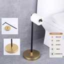 GERZWY Bathroom Toilet Paper Holder SUS 304 Stainless Steel Stand Modern Paper Towel Holder Free Standing for Countertop (Black & Gold) DZY002-BD, Missing Pieces