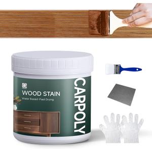 Wood Stain,16oz Teak Wood Stain & Sealer in One, Water Based|Fast Drying|Non-Toxic|Low Ddor|Waterproof, for Indoor and Outdoor Furniture, Multiple Finishes(with Tools) (0.5kg)