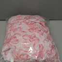 Softan Pink Floral Queen Bed Sheets, Cozy Microfiber Flower Printed Sheets with 15" Deep Pocket Fitted Sheet & Non-Slip Straps, Patterned Pink Rose - Bow Sheets & Pillowcase Set