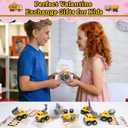 Valentines Day Gifts for Kids, 24Pack Construction Vehicles Toys Valentines Cards Bulk Valentine Exchange Cards Novelty Toys for Boys Girls Toddlers Class Classroom School Party Favor