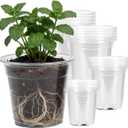 Yondaha 20-Pack Clear Nursery Pots with Drainage Holes - 3.5/4/5/6 Inch Plastic Plant Pots for Indoor Gardening, Transparent Flower Planters for Orchid Propagation, Succulents & Seedling Repotting
