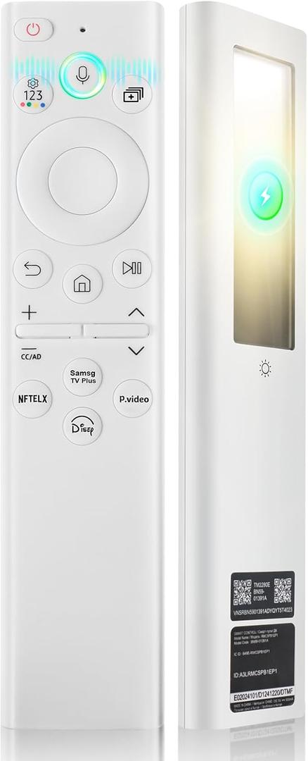 BN59-01391A Solar Voice Remote for Samsung Frame TV Remote Replacement with Voice Search, Apps and Solar Charging for Samsung 2021-2025 Neo LED Smart 4K Ultra HD TV, 4 Shortcut Buttons