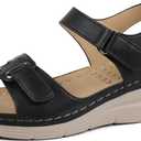 Ortho+rest Women Comfortable Walking Sandals Orthotic Arch Support Dress Sandals (8, Black)