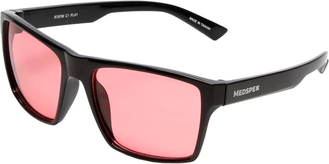R787M FL-41 Tinted Glasses for Light Sensitivity Migraine Glasses FL41 Photophobia Fluorescent Light Indoor Outdoor