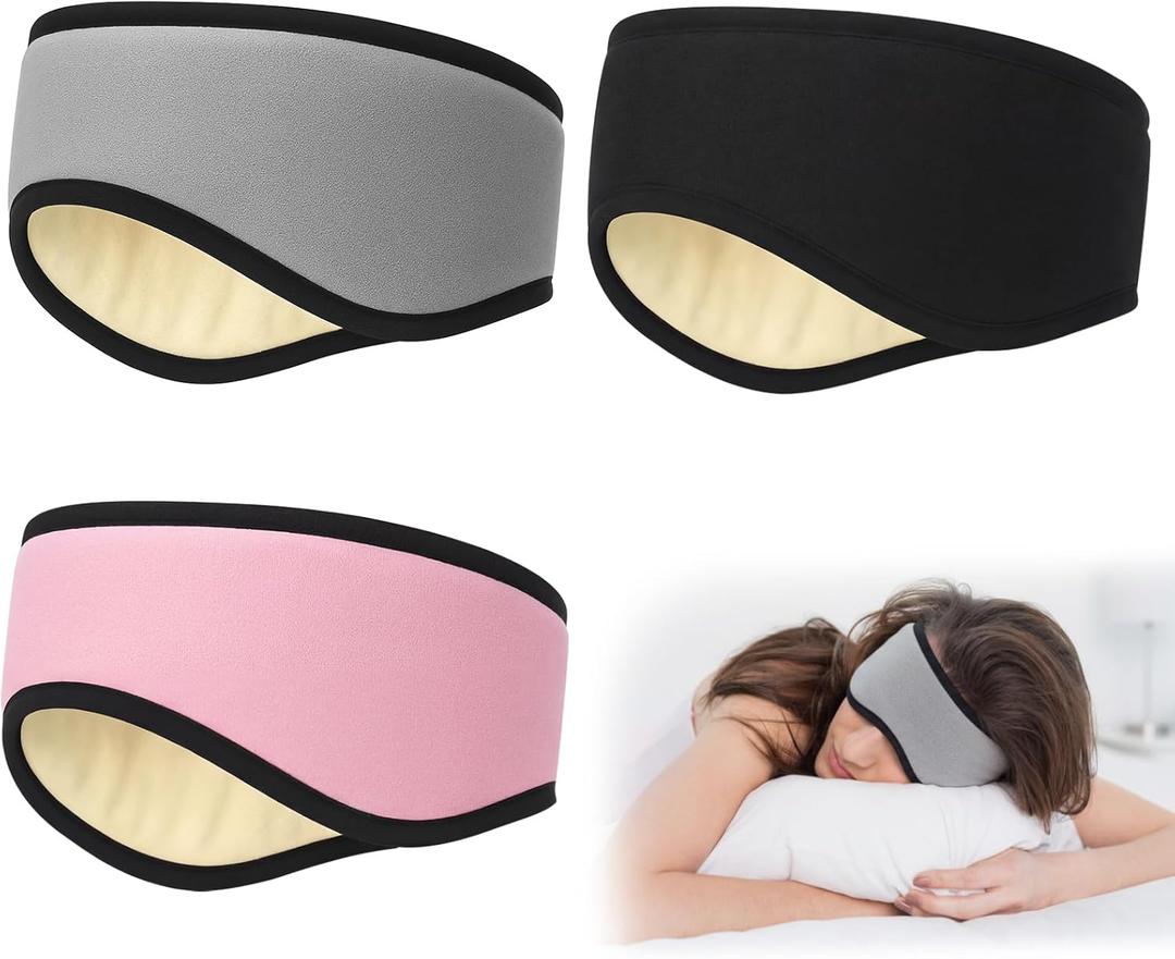 Chicingyou 3 Pcs Soundproof Ear Muffs Noise Cancelling Soft Ear Muffs for Men Women Sleeping Home Study Travel Fits All Heads(PinkBlackGray)