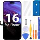 Ayake for iPhone 16 Screen Replacement, 6.1 inch FHD LCD Display and Touch Digitizer Screen, True Tone Programmable, Face ID Remains (for A3287, A3081, A3286, A3288)