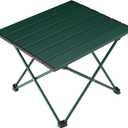 Tesouro Portable Camping Table,Folding Side Table Aluminum Top for Outdoor Cooking, Hiking, Travel, Picnic (Blackish Green-Small)