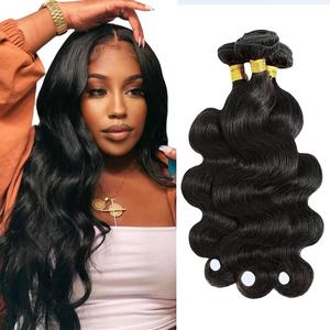 Body Wave Human Hair Bundles #1B Body Wave Bundle 22 24 26 Inch Unprocessed Human Hair Extensions Natural Black Color (100 Gram Per Bundle,Total 300 Gram)