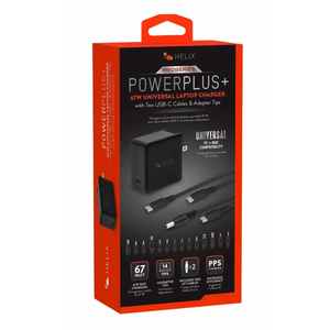 Helix 65W Universal USB-C Laptop Charger Power Adapter (ETHNBC65U) Black