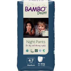 Bambo Nature Premium Dreamy Night Pants, Pull Up Pants, Eco-Labeled Night Time Diapers, Secure, Comfortable, Skin Friendly : Children Aged 4-7 Years, 10 Count (Medium)