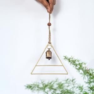 LIMBAD Handmade Christmas Metal Bells for Decorative Classic Festival Ornaments Ideal for Trees,Wreaths, Garlands Home Decor (Triangular)