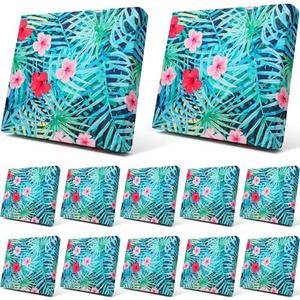 Newwiee 10 Pcs Patio Stretch Outdoor Cushion Covers Sofa Couch Covers Replacement Couch Slipcover for Sofa Seat Chair Porch Patio Furniture Protector, Flexibility and Washable(Palm Leaf,Colorful)