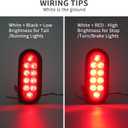 6-Inch Oval White LED Trailer Tail Lights, 10 LEDs, Waterproof Surface-Mount Kit & IP67 Rating for Trucks/RVs/Trailers/Buses (2 red)