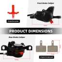MT200 MTB Hydraulic Disc Brakes Set Left Front 800mm Right Rear 1450mm