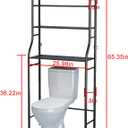 UDEAR 3-Tier Over The Toilet Rack,Bathroom Shelf Space Saver,Corner Stand Storage Organizer Accessories,The Washing Machine,with Hanging Rod,Tower Shelf,Black