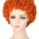 Orange Short Curly Afro Wigs for Girls Halloween Party Costume Cosplay Wig