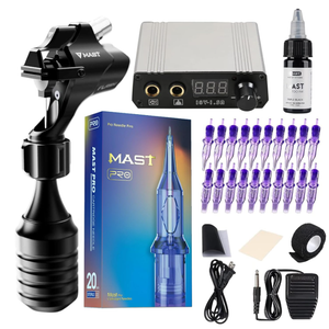 Mast Flash Rotary Tattoo Machine Kit Cartridges Disposable Needles Power Supply TZ450