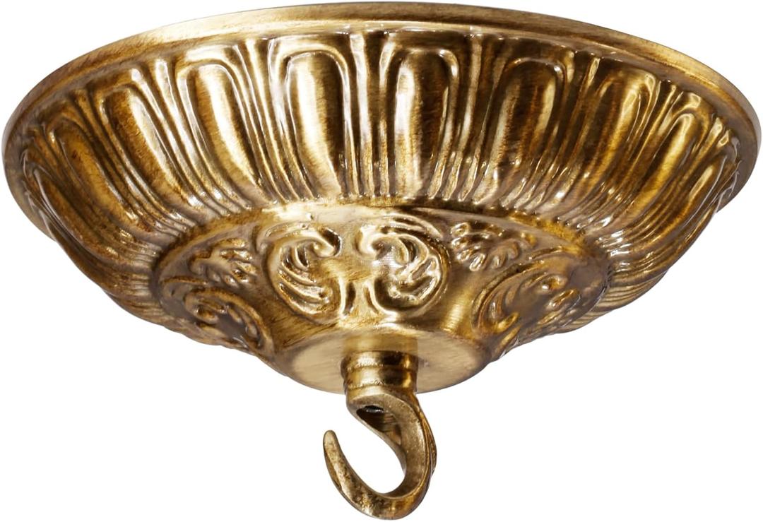 BEQUZON 6.1'' Gold Canopy for Chandelier Pendant Light, Mounting Plate Kit for Ceiling Lights, Vintage Style