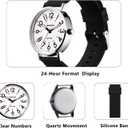 Watch with Second Hand Nursing for Women, Analog Watches for Nurses, 12/24 Hour Military Time, Easy Read Dial, Colorful Silicone Band
