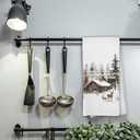 Winter Christmas Wonderland Reindeer Kitchen Towels, Walking in a Winter Wonderland Dish Towels for Kitchen, Snowflake Hand Towel for Bathroom,