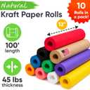 12" x 1200" (100 ft) 10 Rolls of Multi-Color Kraft Paper Rolls