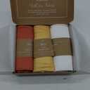 Bassinet Fitted Sheets 33x20 for Baby Beside Dreamer Bassinet & Bedside Sleeper - Buttery Soft, Premium Stretchy Jersey Knit Sheets - Burnt Orange+Mustard Yellow+ Gray, 3 Pack