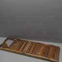 VaeFae Premium Teak Bathtub Tray, Expandable Wooden Bath Tray for Tub, Luxury Bathtub & Bathroom Accessories, Great House Warming, Anniversary & Wedding and Birthday Gifts (Free Teak Body Brush)