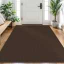 Washable Area Rug, Non Slip Entryway Rug, 4x6 Ft, Brown/Coffee
