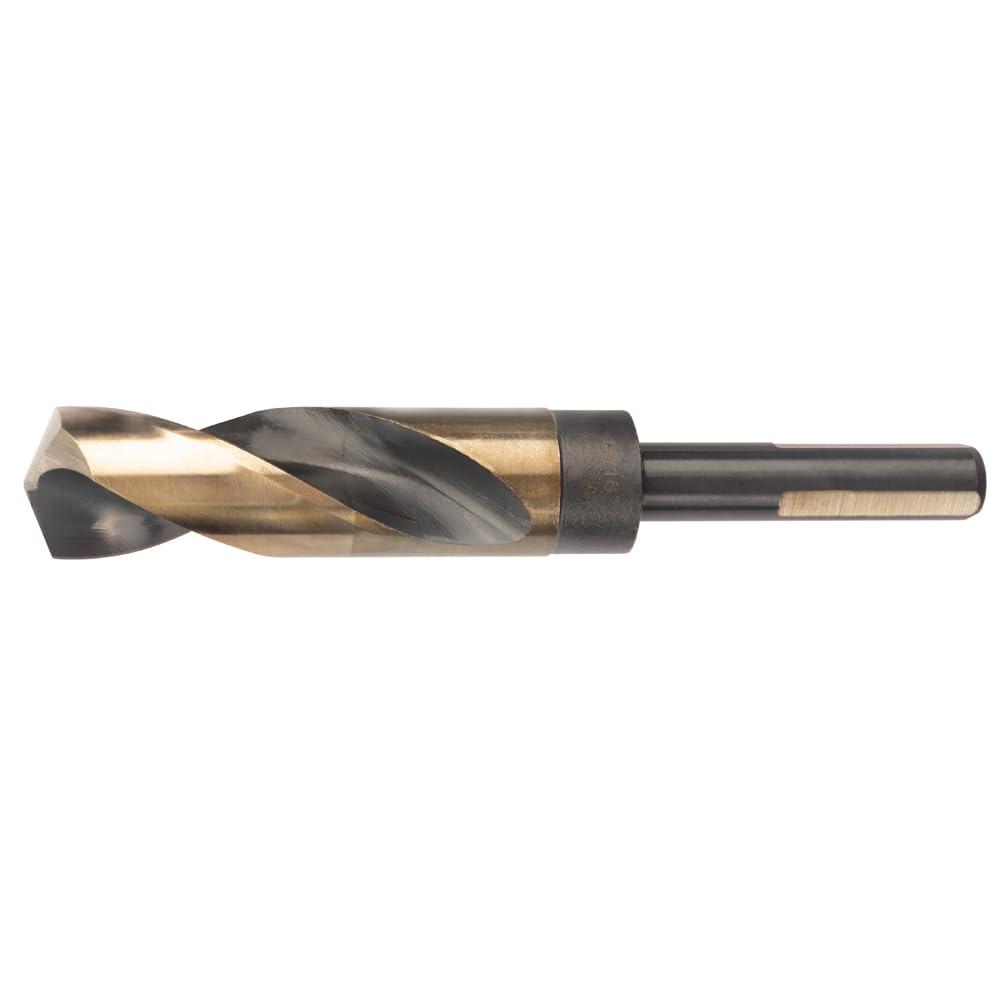 1-3/8 Inch Cobalt Drill Bit HSSCO High Speed Steel M35 S&D Twist Drill Bit for Stainless Steel 1/2" Reduced Shank 6" OAL 135-Degree Split Point