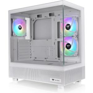 Thermaltake View 270 Plus TG ARGB Snow Mid Tower E-ATX Case; 3x120mm ARGB Fans Included; Support Up to 360mm Radiator; Front & Side Dual Tempered Glass Panel; CA-1Y7-00M6WN-01, White