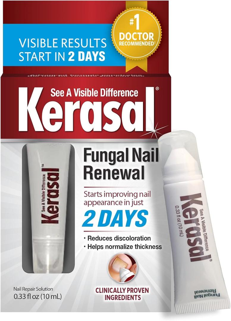 Kerasal Nail Renewal, Restores Appearance of Discolored or Damaged Nails, 0.33 fl oz (Packaging May Vary)