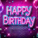 Neon Happy Birthday Banner Glow in The Dark Party Photography Backdrops Neon Happy Birthday Party Decoration Banner for Kids Boys Girls Photo Backdrop Photo Prop 71x43 In UV Blacklight