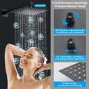 8 Inch Matte Black Shower Faucet Set with Rain Shower Head and Handheld Spray, Wall Mounted Rainfall Shower Head with Handheld Combo, Bathroom luxury Shower System with Valve and Trim
